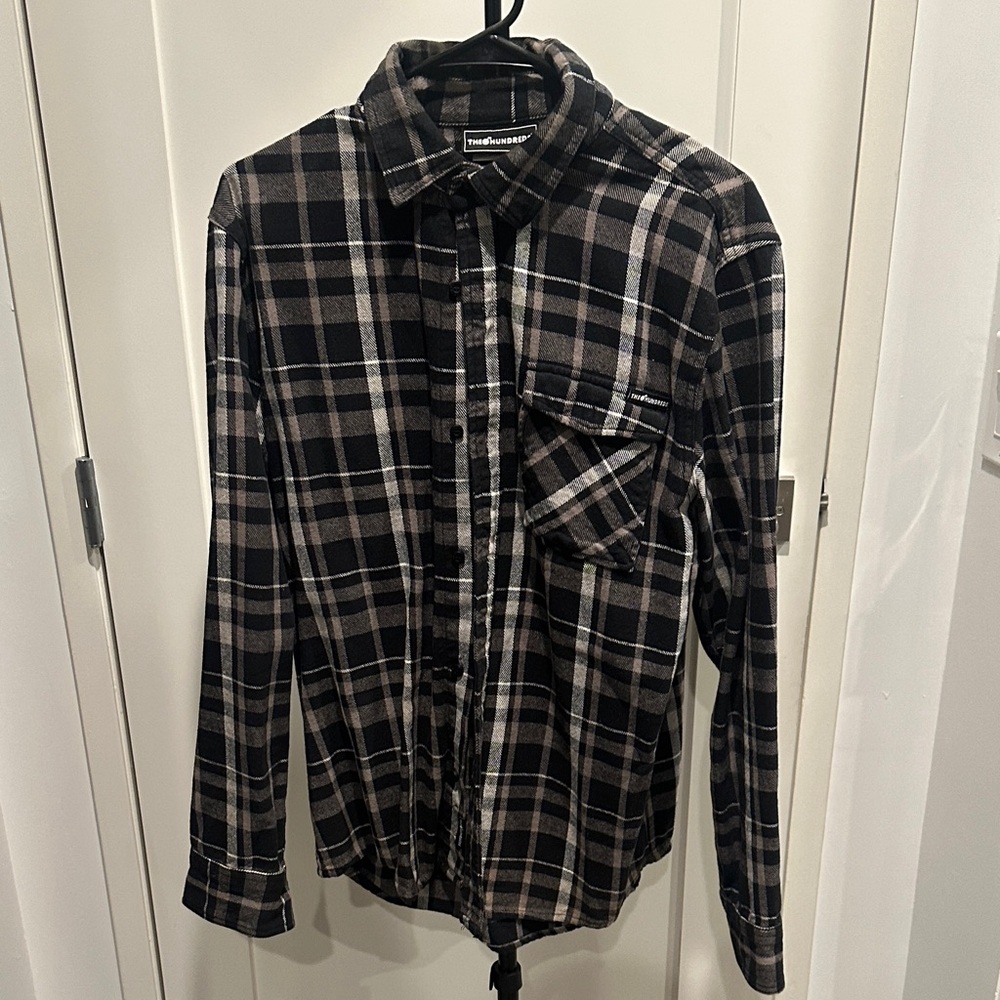 The Hundreds Black and Tan Checkered Men's Shirt